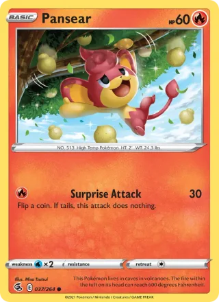 Pansear #37 · Fusion Strike Pokémon card