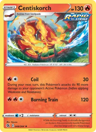 Centiskorch #48 · Fusion Strike Pokémon card