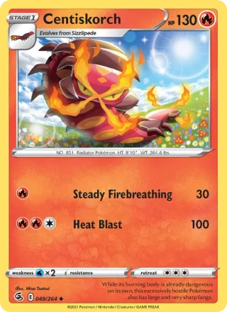 Centiskorch #49 · Fusion Strike Pokémon card