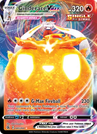 Cinderace VMAX #45 · Fusion Strike Pokémon card
