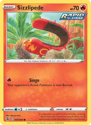 Sizzlipede #47 · Fusion Strike Pokémon card