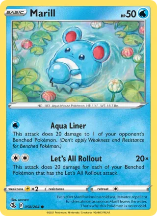 Marill #58 · Fusion Strike Pokémon card