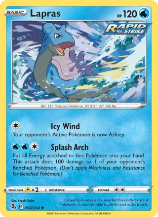 Lapras #54 · Fusion Strike Pokémon card