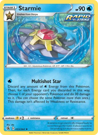Starmie #53 · Fusion Strike Pokémon card