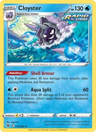 Cloyster #51 · Fusion Strike Pokémon card