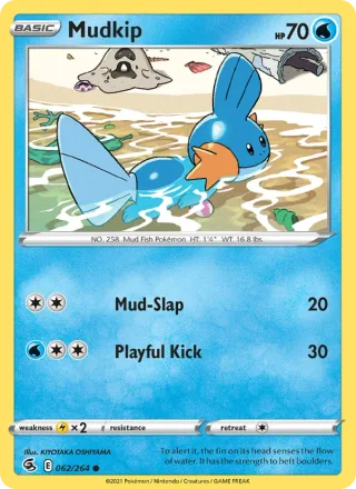 Mudkip #62 · Fusion Strike Pokémon card