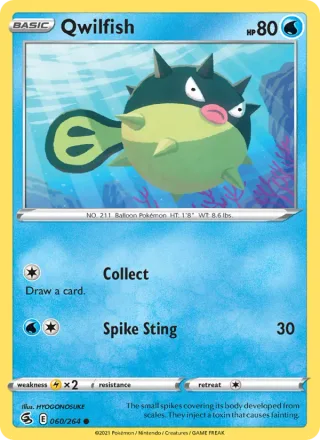 Qwilfish #60 · Fusion Strike Pokémon card