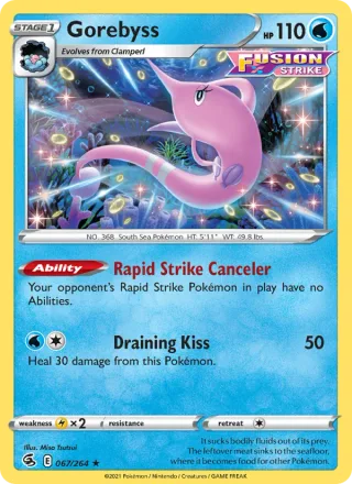 Gorebyss #67 · Fusion Strike Pokémon card
