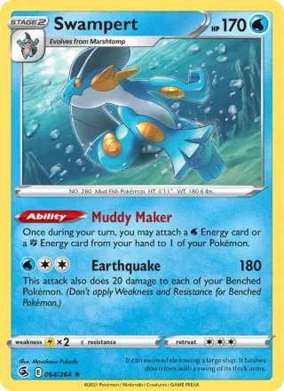 Swampert #64 · Fusion Strike Pokémon card