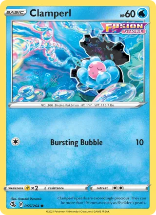 Clamperl #65 · Fusion Strike Pokémon card