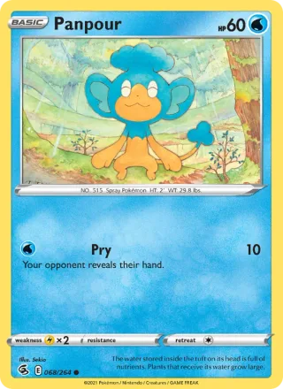 Panpour #68 · Fusion Strike Pokémon card