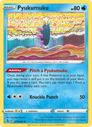 Pyukumuku #77 · Fusion Strike Pokémon card