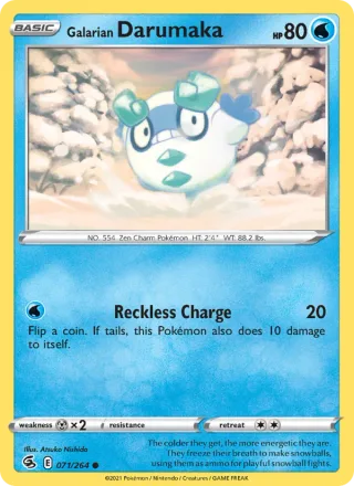 Galarian Darumaka #71 · Fusion Strike Pokémon card