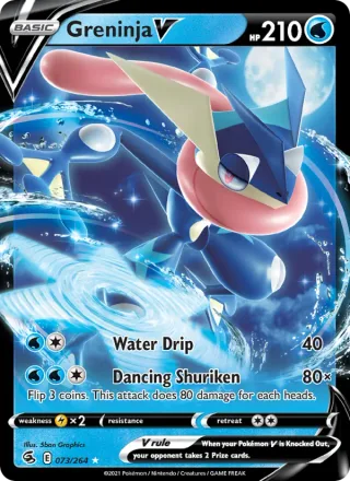 Greninja V #73 · Fusion Strike Pokémon card