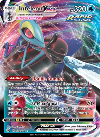 Inteleon VMAX #79 · Fusion Strike Pokémon card