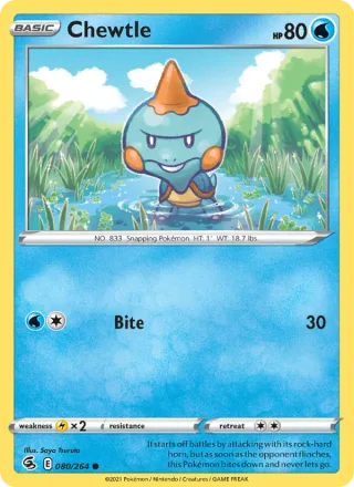 Chewtle #80 · Fusion Strike Pokémon card