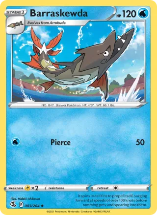 Barraskewda #83 · Fusion Strike Pokémon card