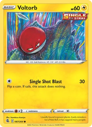 Voltorb #87 · Fusion Strike Pokémon card