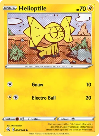 Helioptile #98 · Fusion Strike Pokémon card