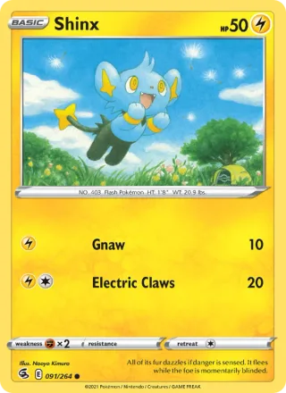 Shinx #91 · Fusion Strike Pokémon card