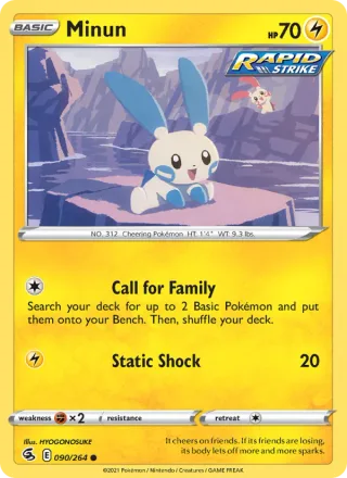 Minun #90 · Fusion Strike Pokémon card