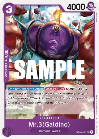 Mr.3 (Galdino) #OP04-070 · Kingdoms of Intrigue Pre-Release Cards One Piece card