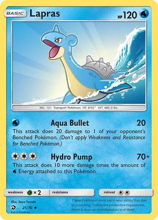 Lapras #21 · Dragon Majesty Pokémon card