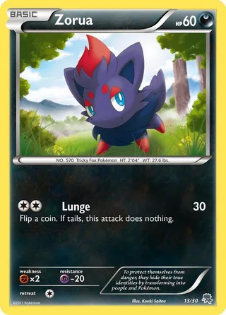 Zorua #13 · BW trainer Kit (Zoroark) Pokémon card