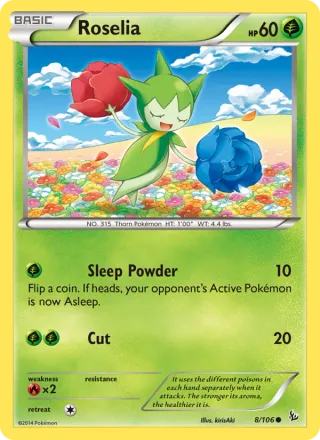 Roselia #8 · Flashfire Pokémon card