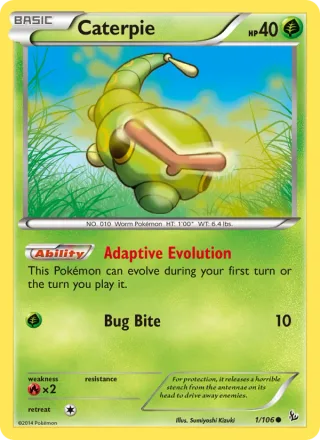 Caterpie #1 · Flashfire Pokémon card
