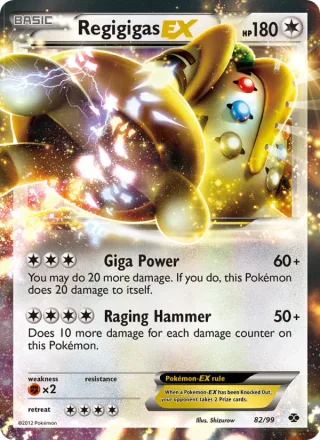 Regigigas-EX #82 · Next Destinies Pokémon card