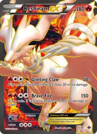 Reshiram-EX #95 · Next Destinies Pokémon card