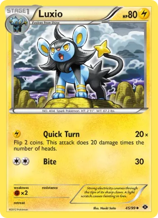 Luxio #45 · Next Destinies Pokémon card