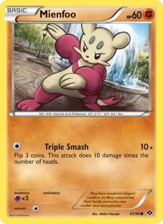 Mienfoo #67 · Next Destinies Pokémon card