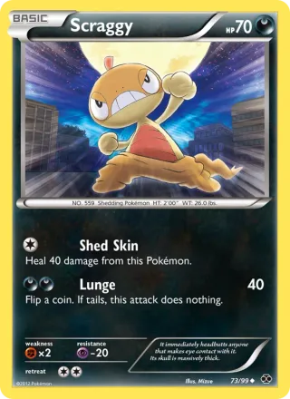 Scraggy #73 · Next Destinies Pokémon card