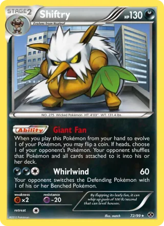 Shiftry #72 · Next Destinies Pokémon card