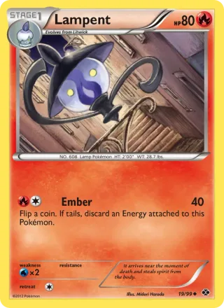 Lampent #19 · Next Destinies Pokémon card