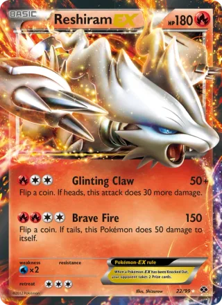 Reshiram-EX #22 · Next Destinies Pokémon card