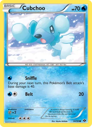 Cubchoo #36 · Next Destinies Pokémon card