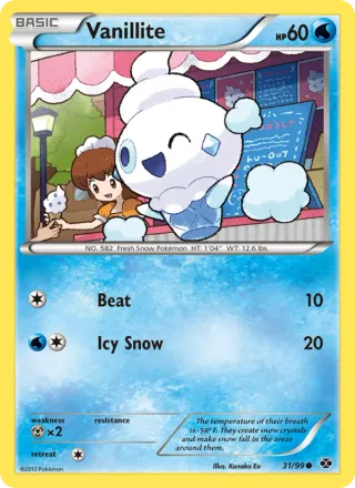 Vanillite #31 · Next Destinies Pokémon card