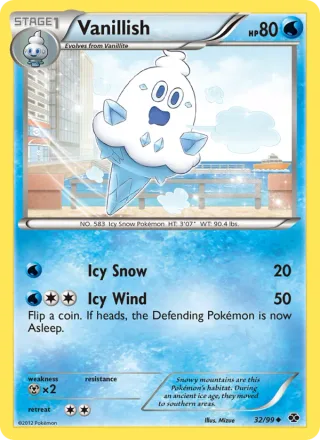 Vanillish #32 · Next Destinies Pokémon card
