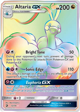 Altaria GX #72 · Dragon Majesty Pokémon card