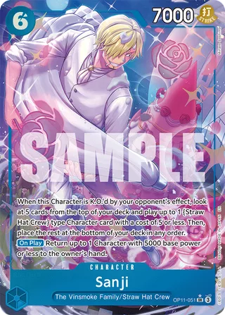 Sanji (Alternate Art) #OP11-051-alternate-art · A Fist of Divine Speed One Piece card