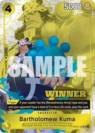 Bartholomew Kuma (Winner Pack 2025 Vol. 4) #OP09-108-winner-pack-2025-vol-4 · One Piece Promotion Cards One Piece card