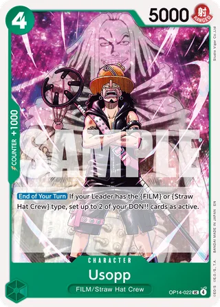 Usopp #OP14-022 · The Azure Sea's Seven One Piece card