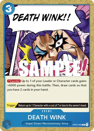 DEATH WINK #OP02-069 · Paramount War Pre-Release Cards One Piece card