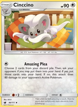 Cinccino #86 · Crimson Invasion Pokémon card