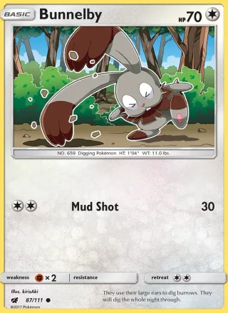 Bunnelby #87 · Crimson Invasion Pokémon card