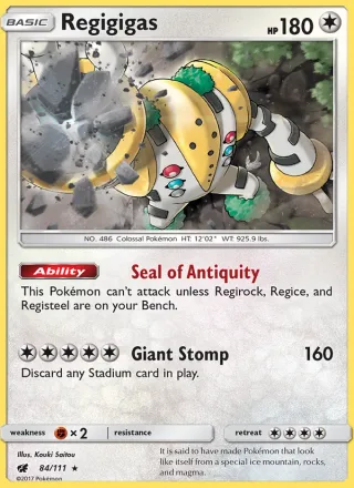 Regigigas #84 · Crimson Invasion Pokémon card