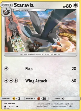 Staravia #82 · Crimson Invasion Pokémon card